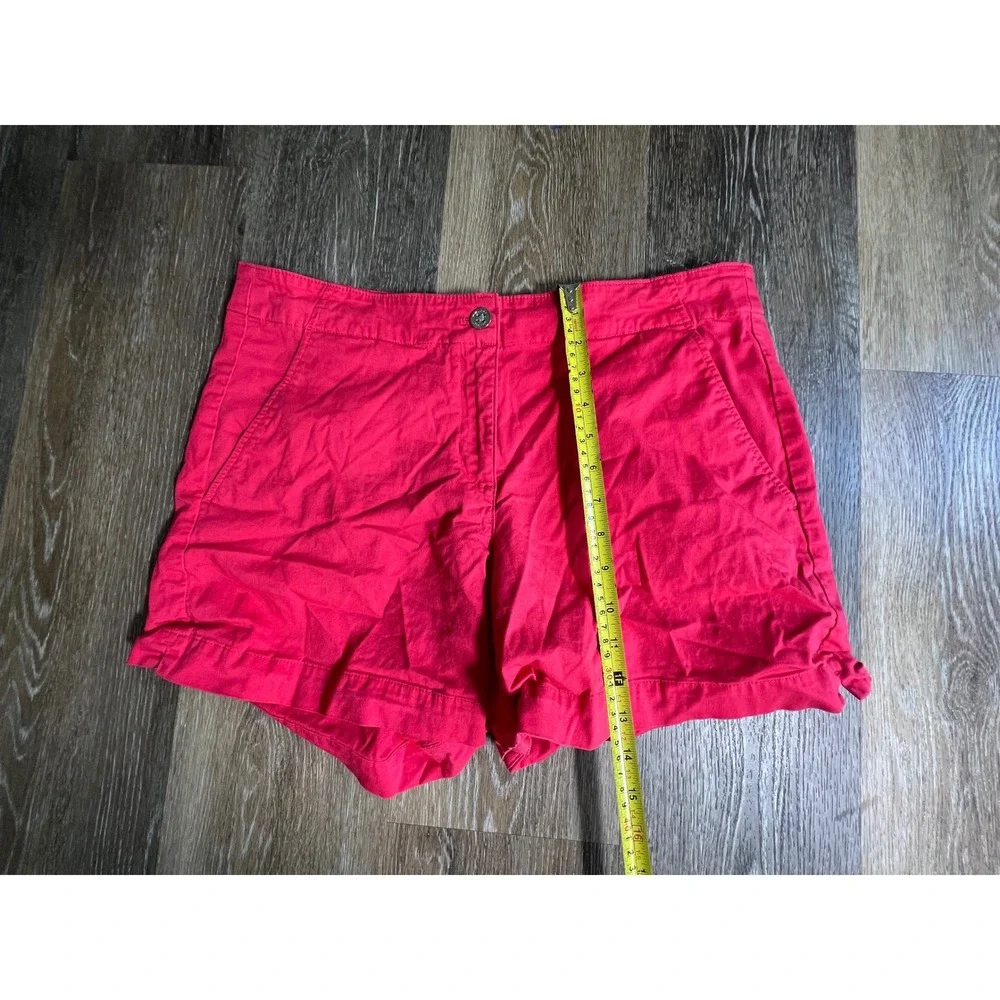 Nautica Shorts Women 12 Pink Cotton Blend Stretch Casual Chino Summer Flat Front